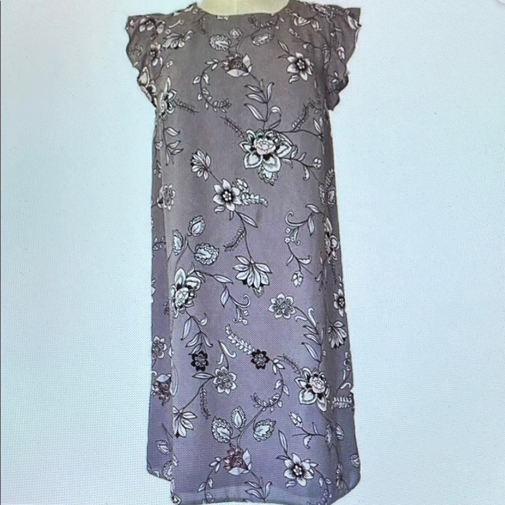 Floral Midi Dress in Gray